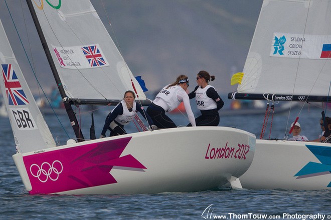 Macgregor, Lush and Macgregor (GBR) - Women’s Match Racing - London 2012 Olympic Sailing Competition © Thom Touw http://www.thomtouw.com